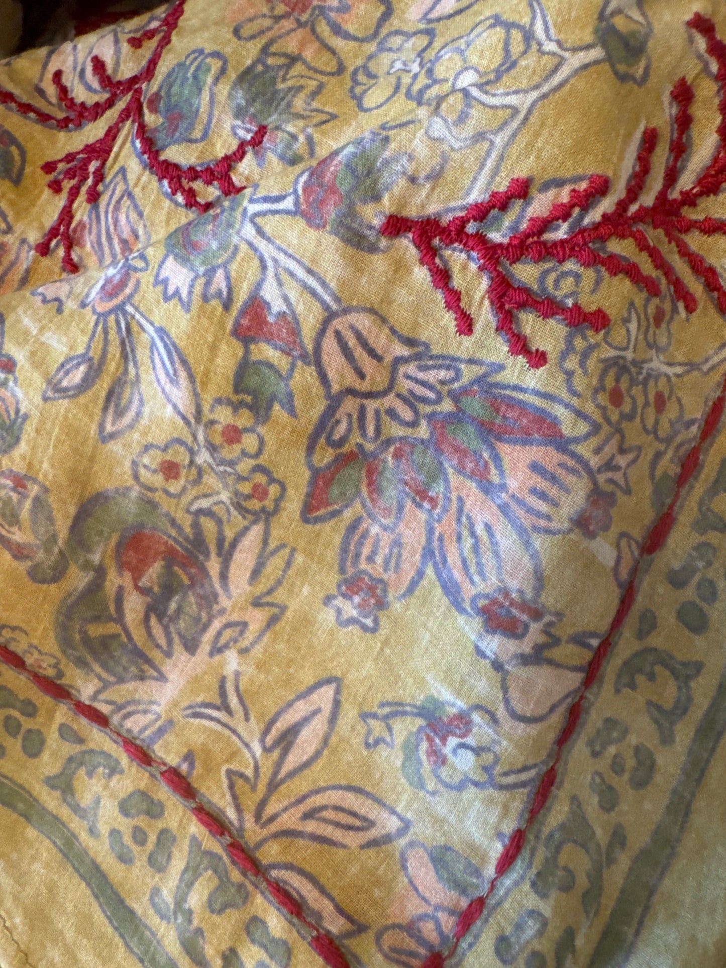 Bandana - Yellow + Red Stitching