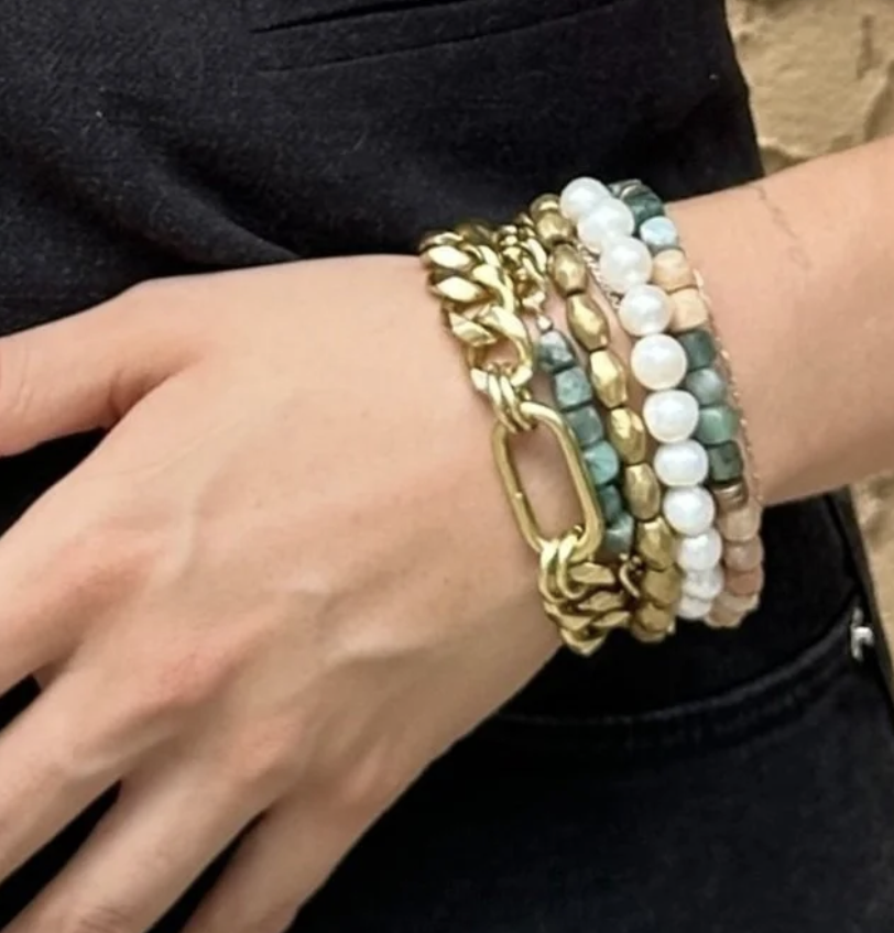 Emerald + Peach Moonstone