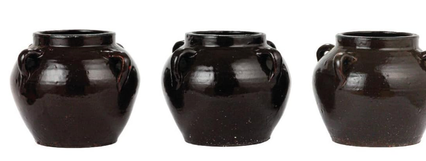Glazed Four Handle Pot