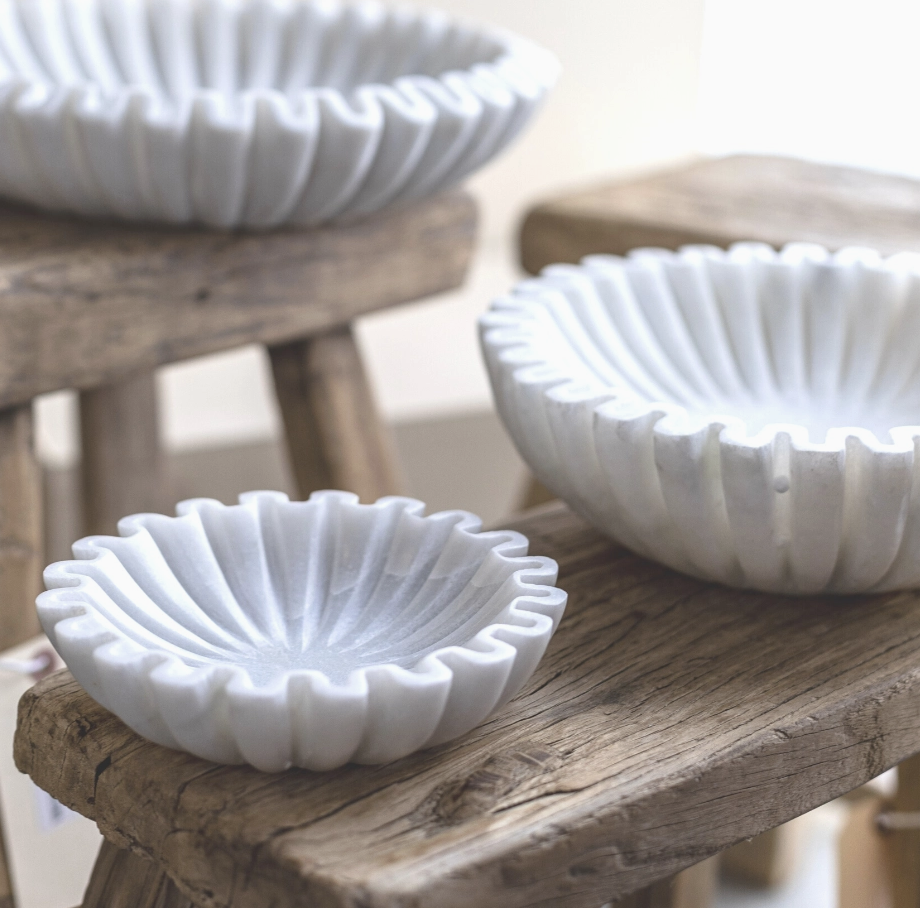Marble Fluted Bowl XS