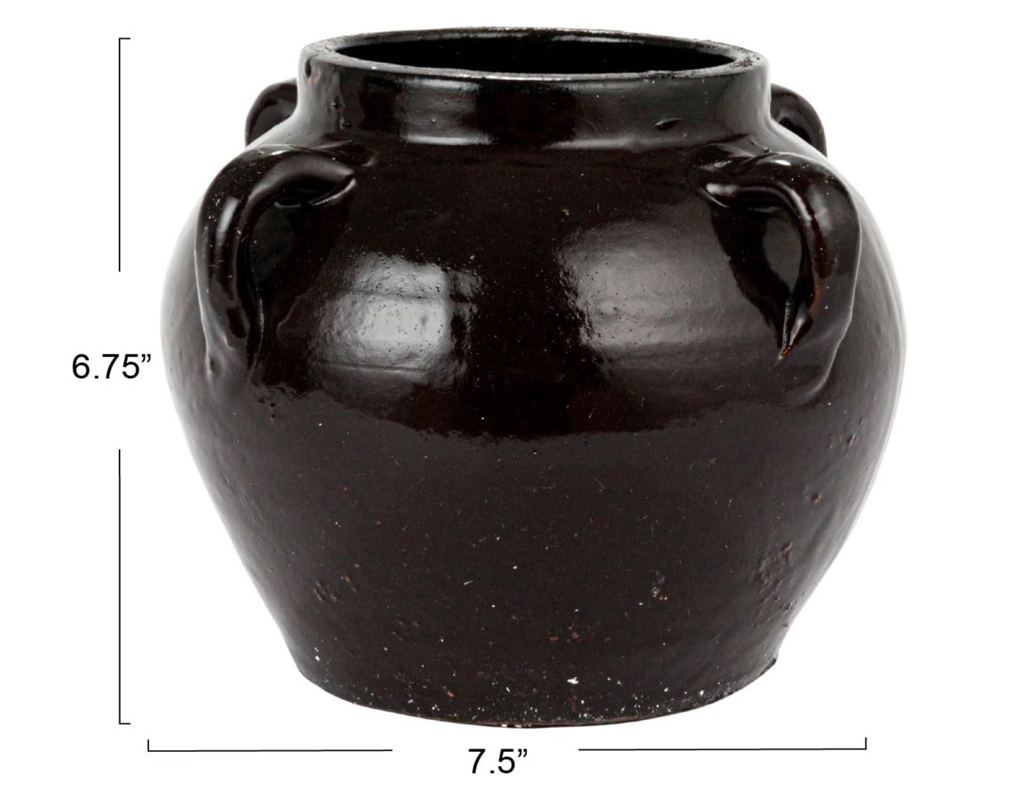 Glazed Four Handle Pot