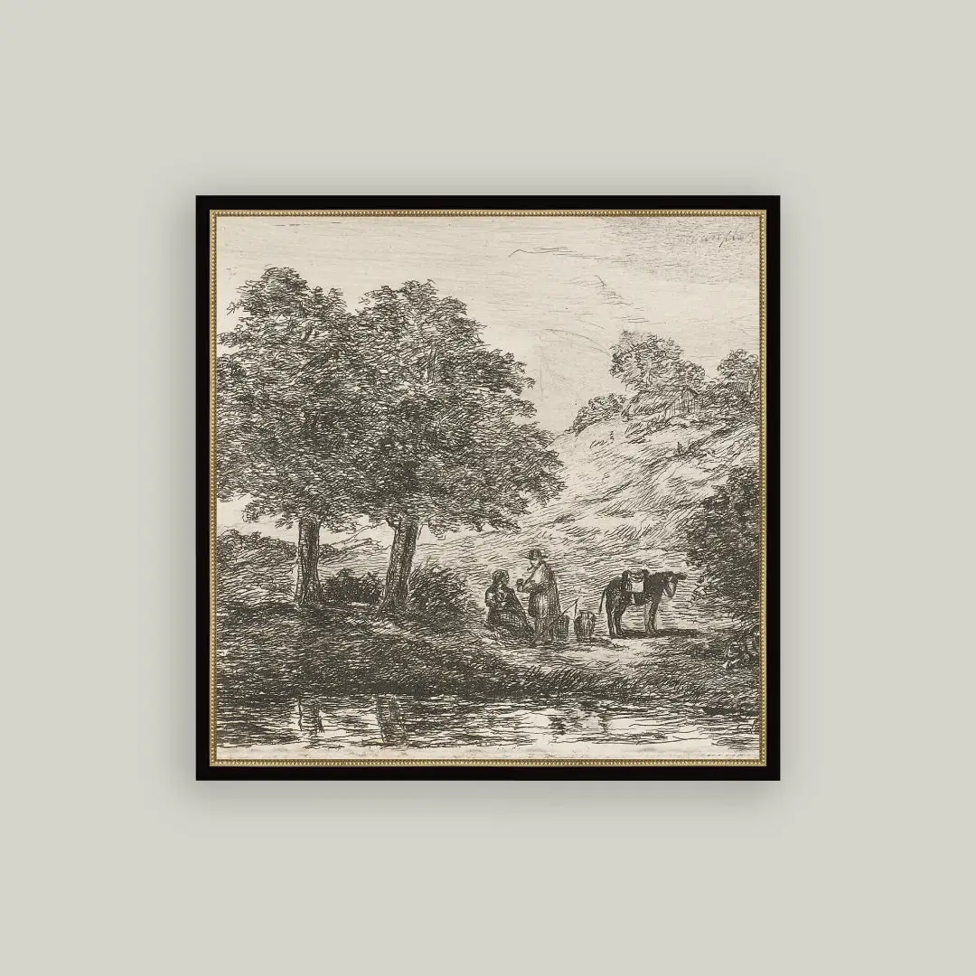 Family Under Tree Framed Art