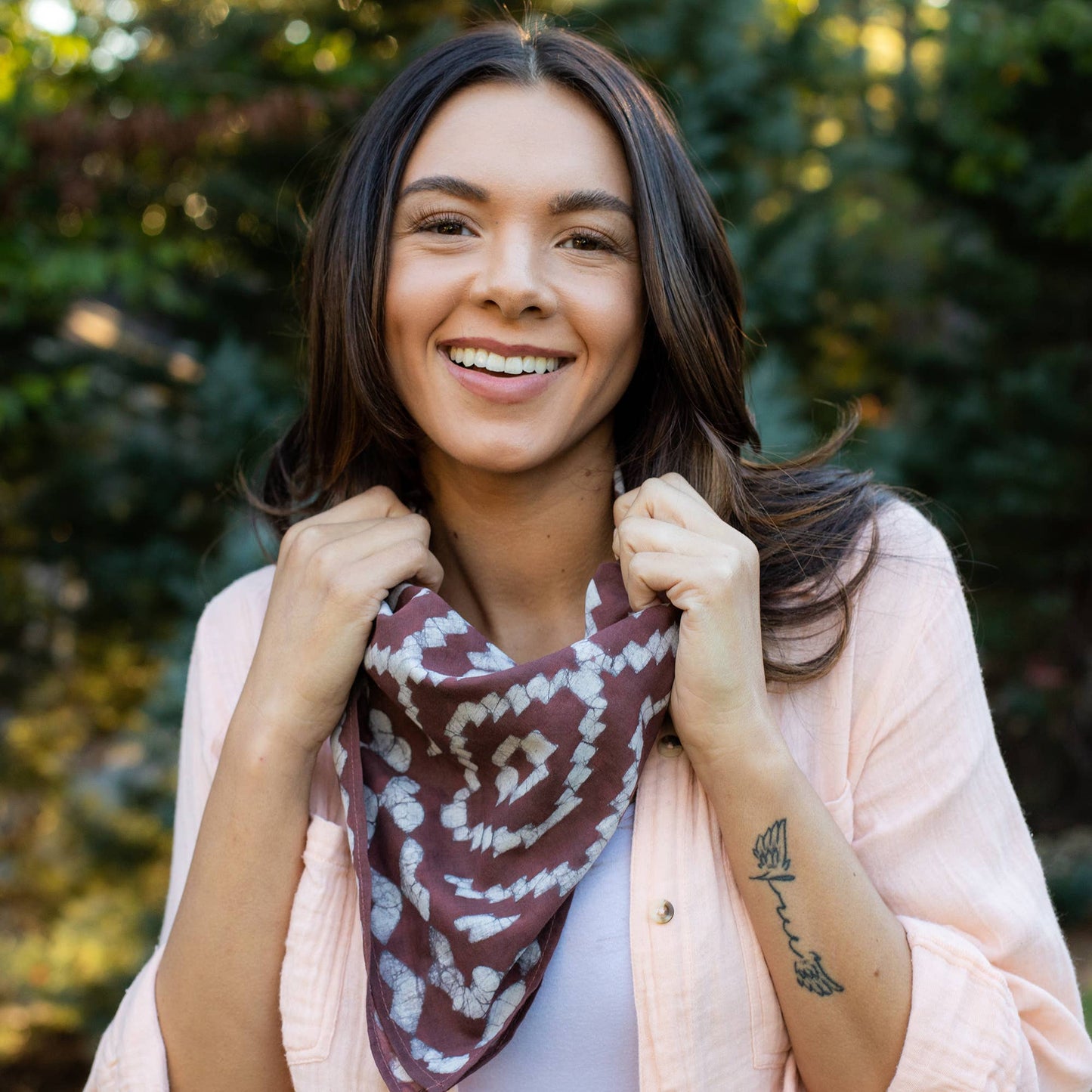 Chocolate Block Printed Bandana