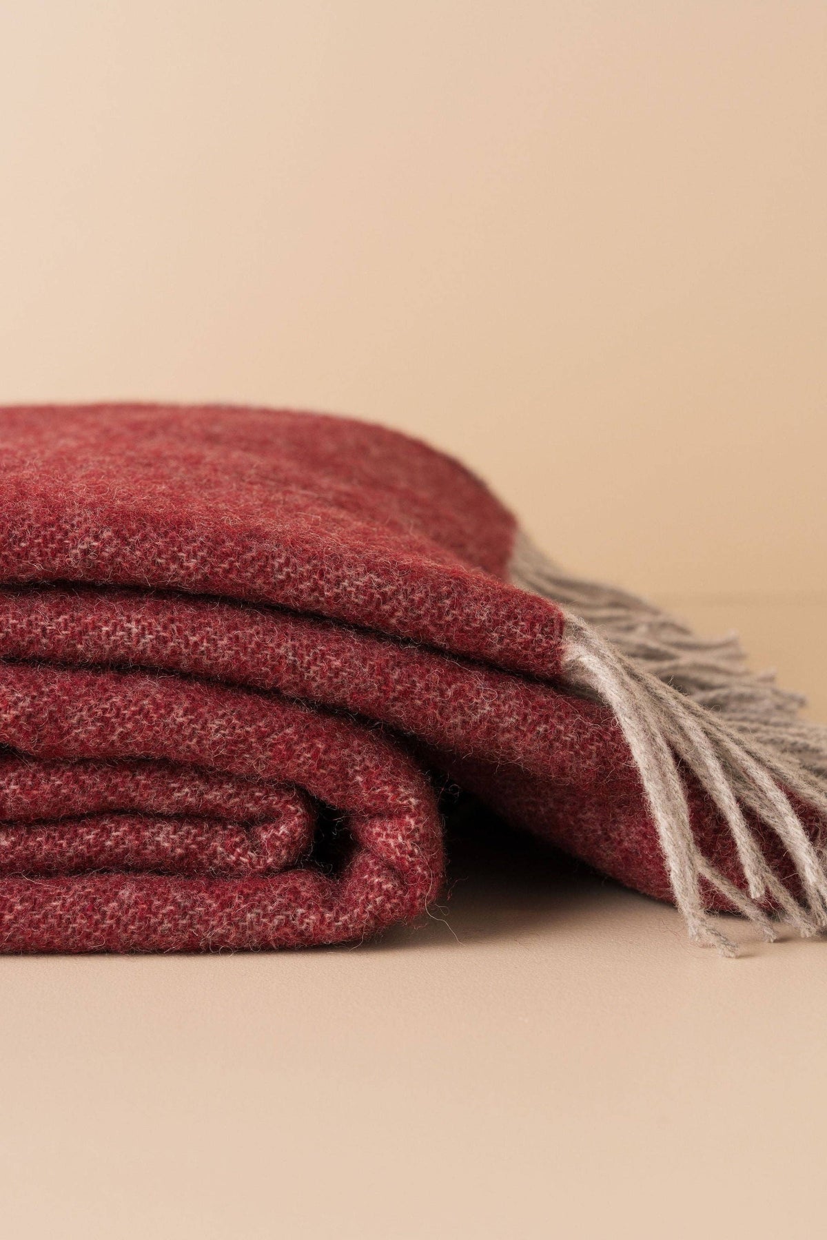Wool Throw | Burgundy/Grey