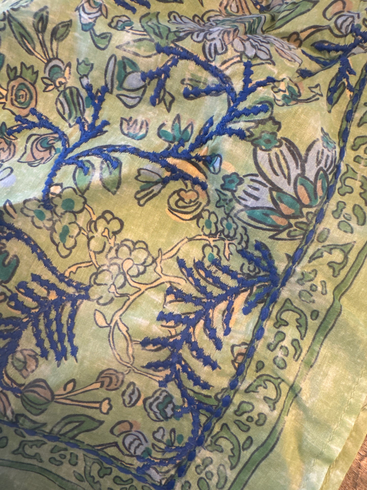 Bandana - Green + Blue Stitching