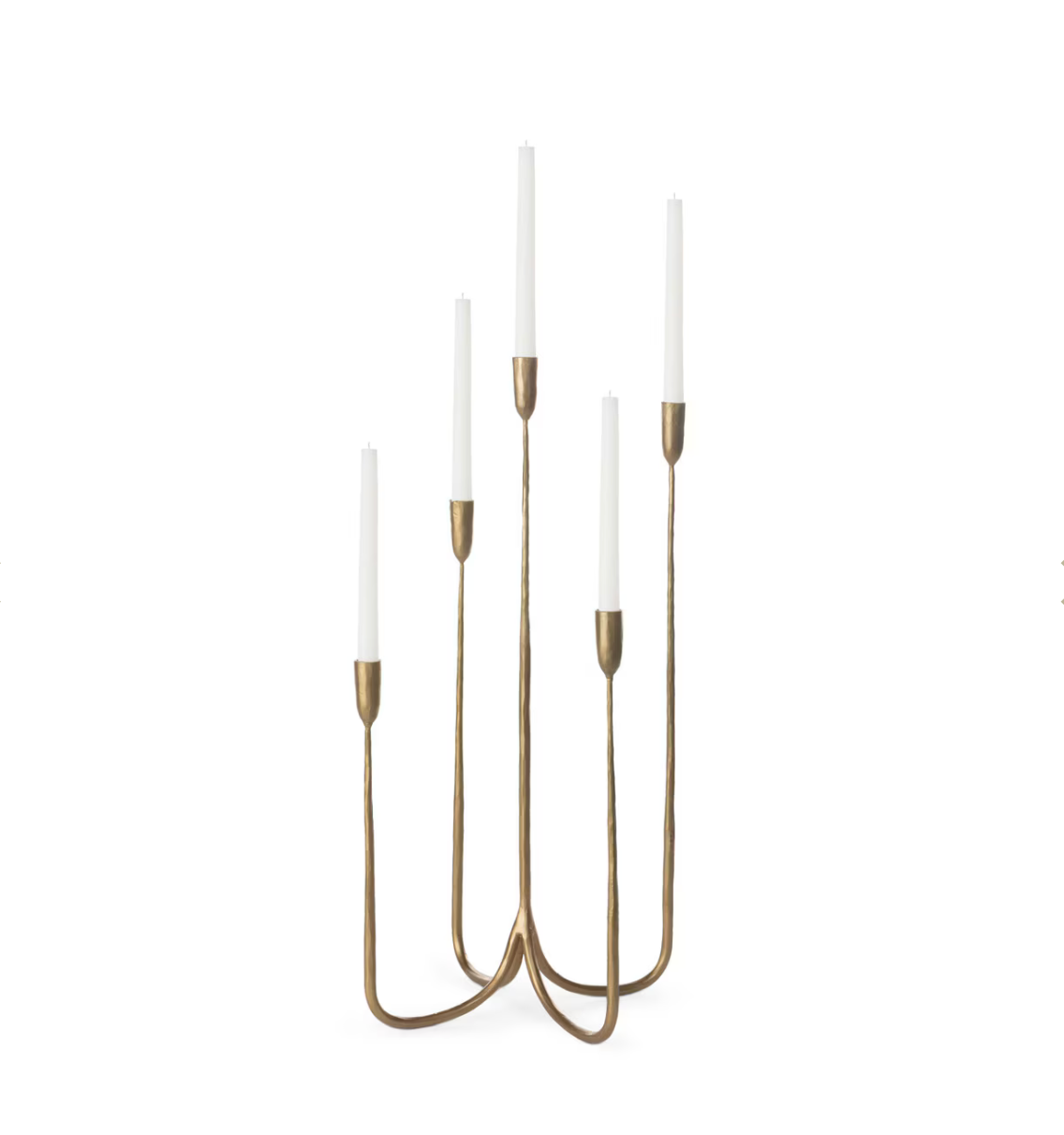 Forged Brass Candelabra, Tall