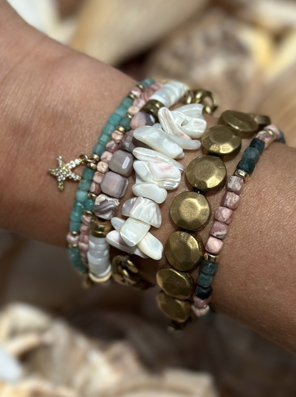Blue Tourmaline + Rhodochrosite