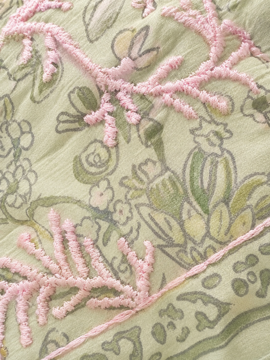 Bandana - Green + Pink Stitching