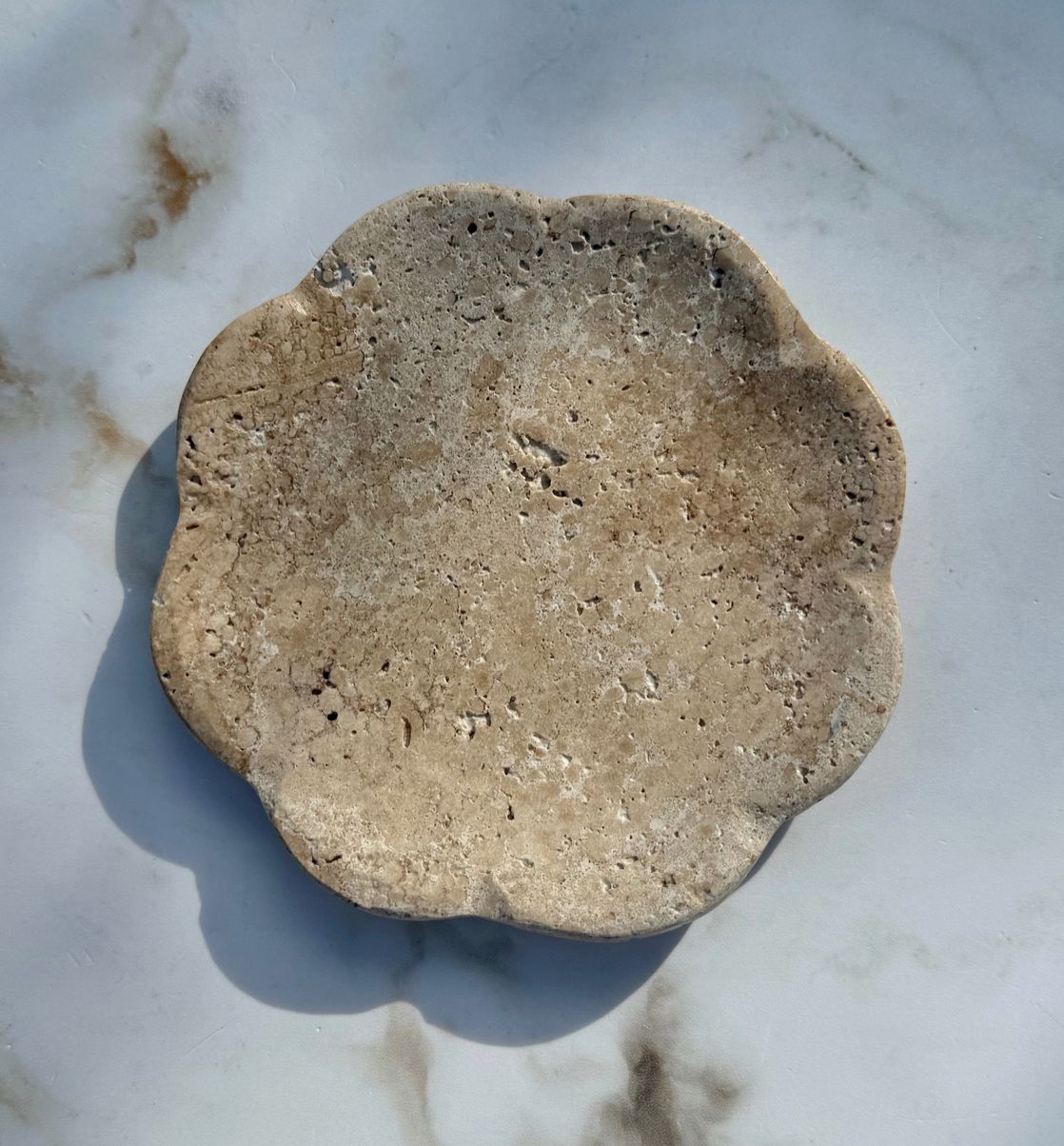 Travertine Scalloped Tray
