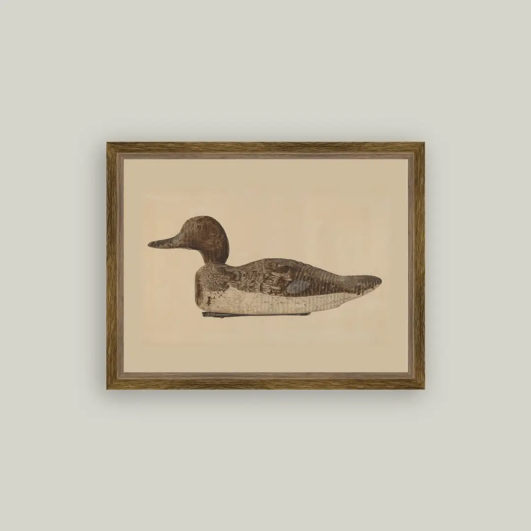 Wooden Duck Decoy Framed Art