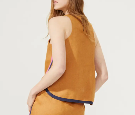 Caramel Linen Top
