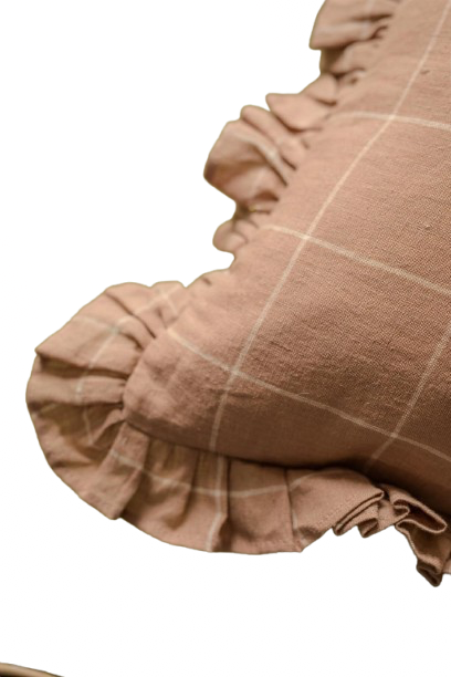 Lila Ruffle Linen Pillow-14x20