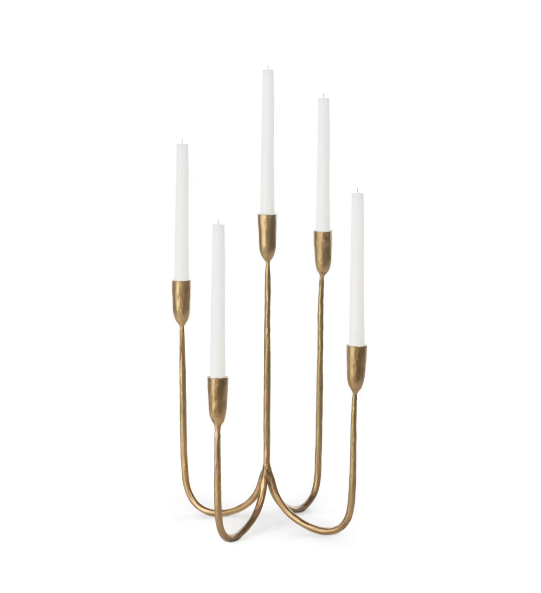 Forged Brass Candelabra, Short