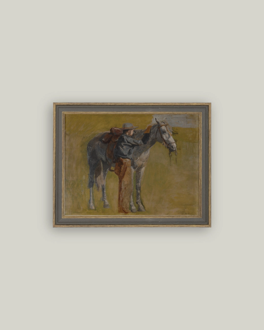 Study For Cowboys Framed Art