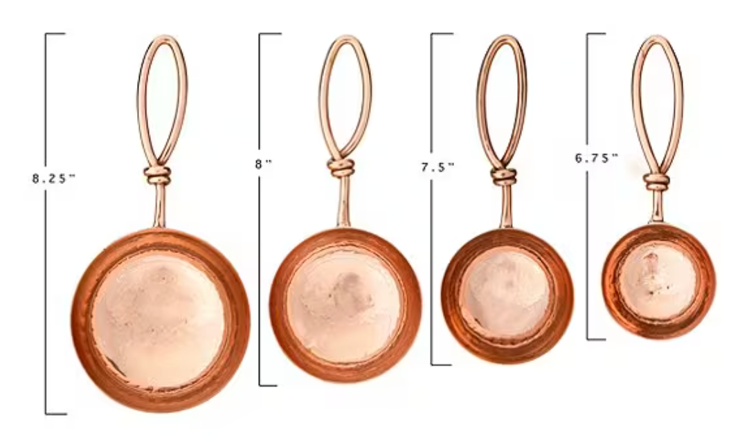 Hammered Steel Scoops, Copper