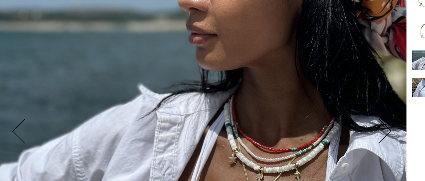 Pearl + Turquoise Charm Necklace