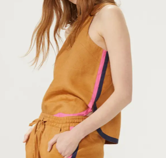 Caramel Linen Top