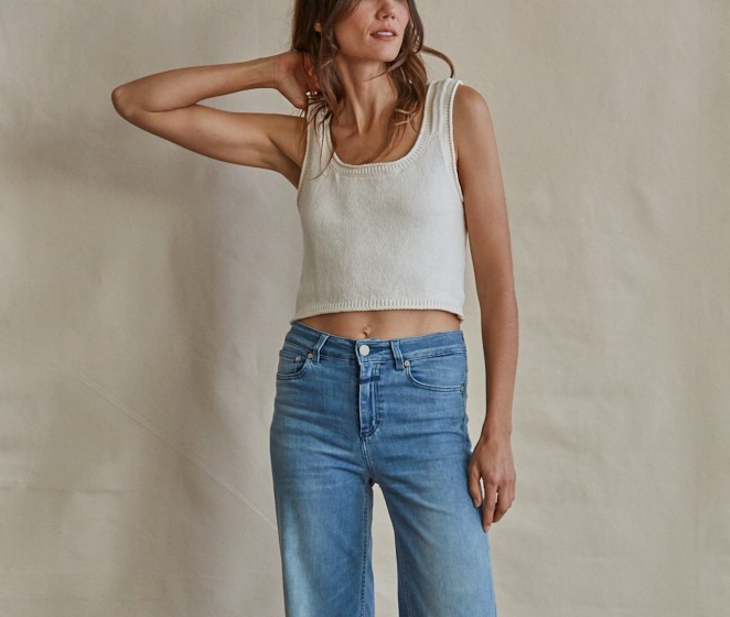 Knit Cotton Sweater Tank