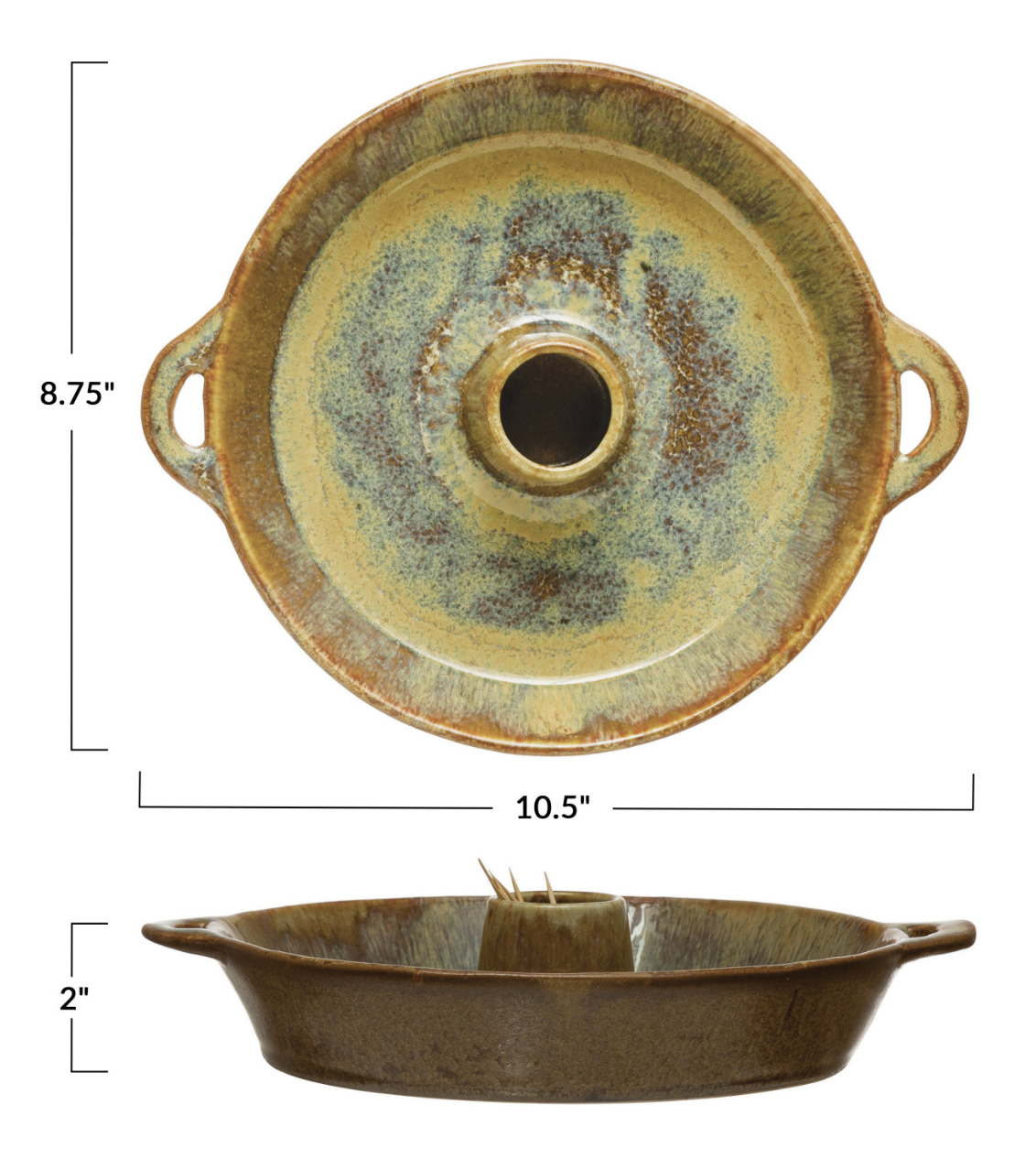 Serving Dish with Toothpick Holder