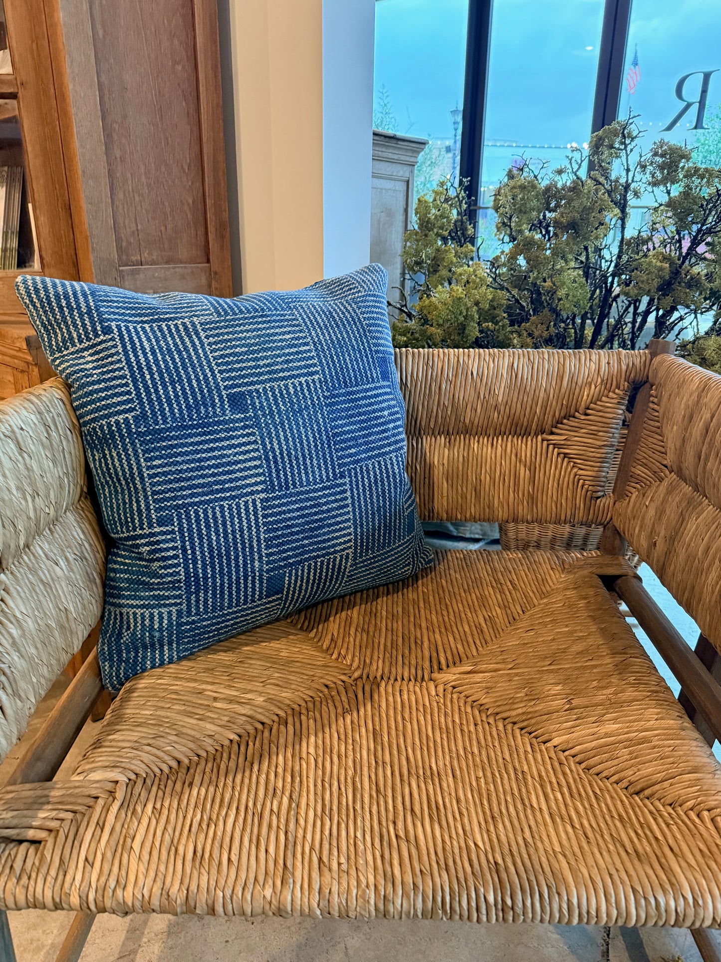 Indigo Geo Pillow - 22"