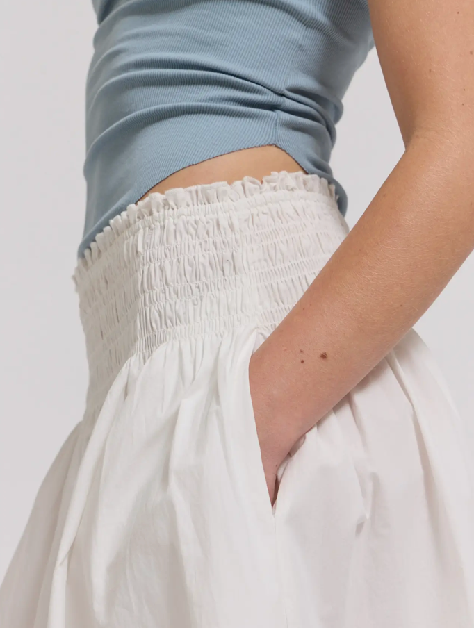 Eyelet Smocked Skirt