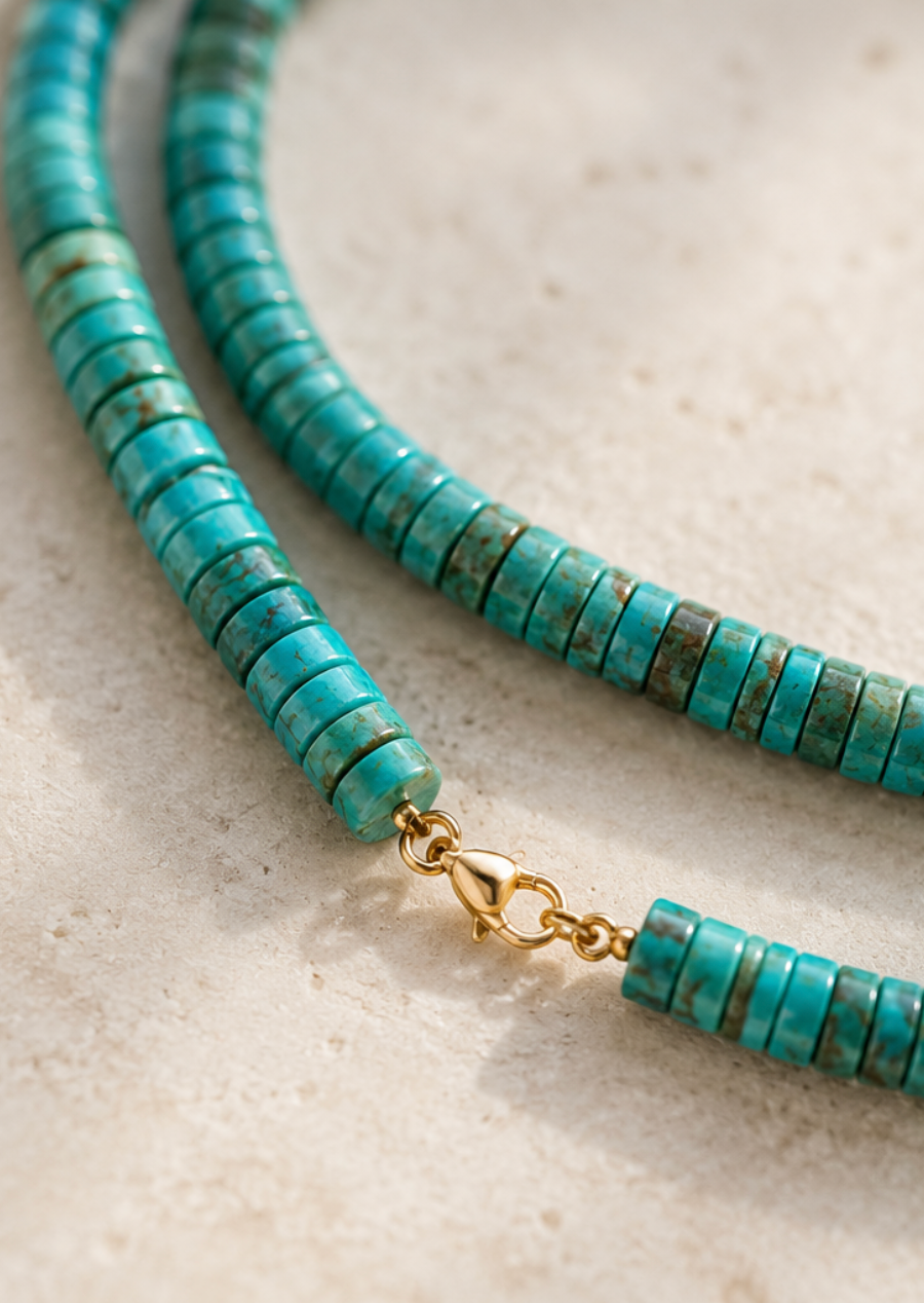 Turquoise Disc Necklace