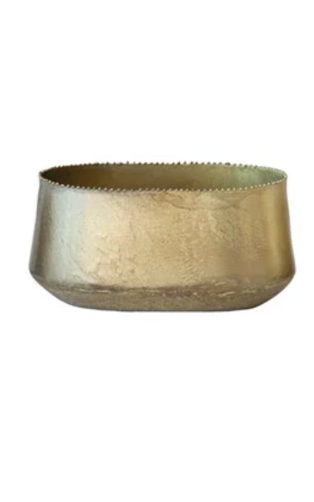 Beaded Edge Metal Planters