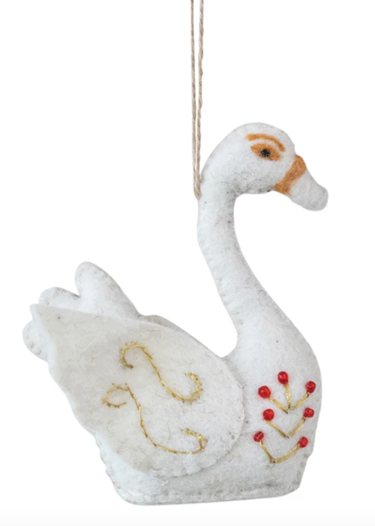 Felt Swan Ornament
