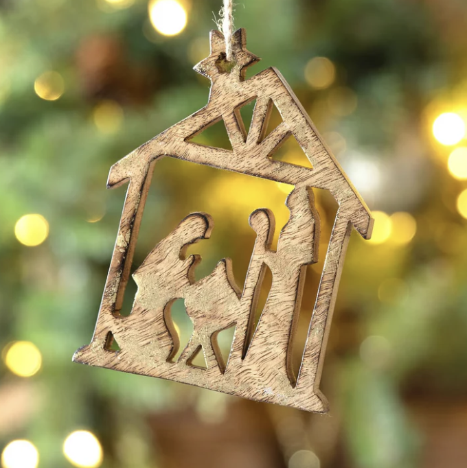 Wooden Nativity Ornament