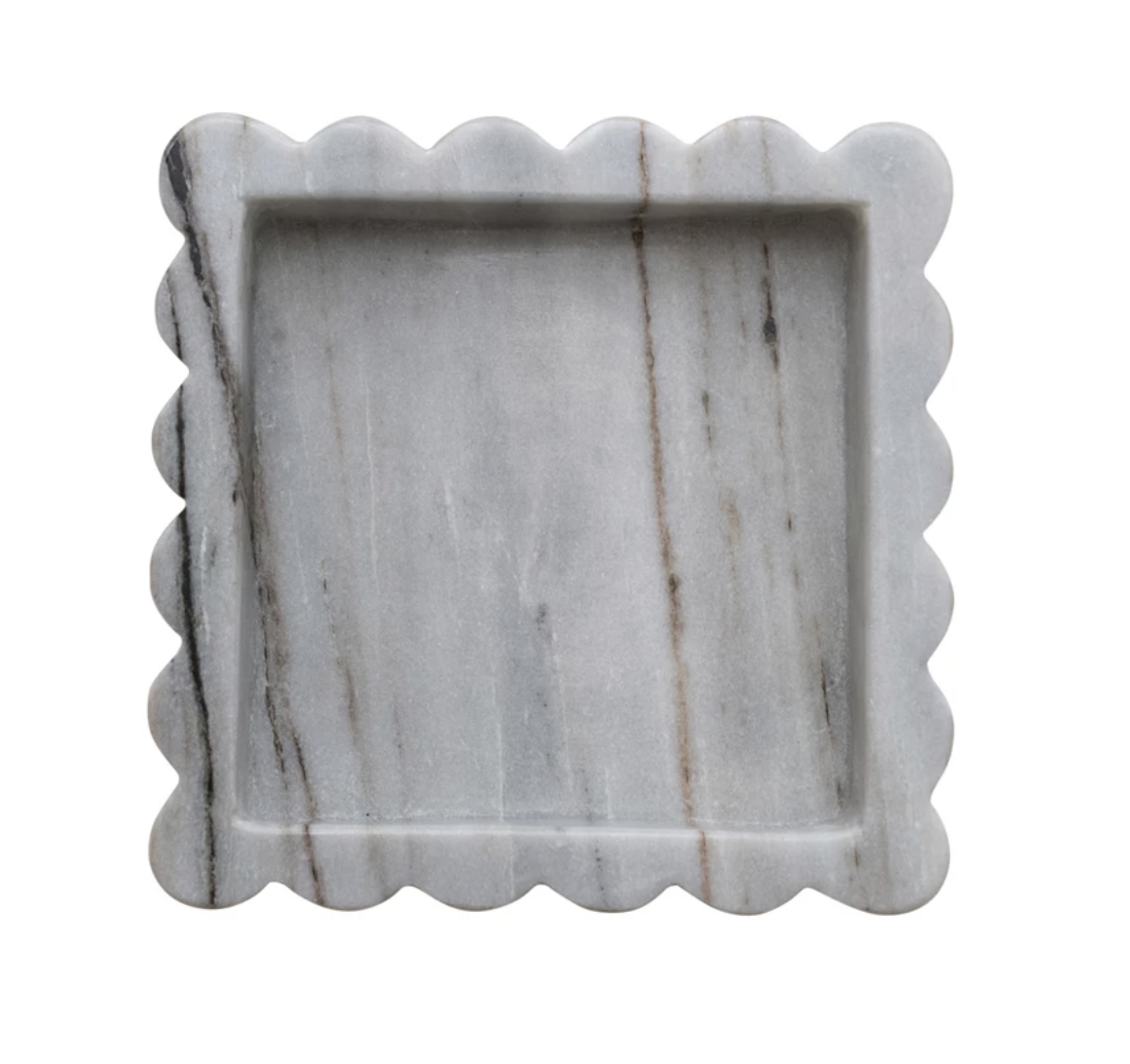 Marble Scalloped Tray