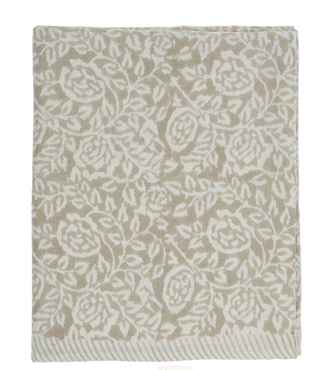 Wild Rose Block Print Table Cloth