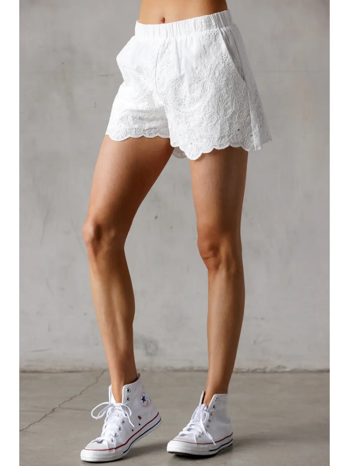 Eyelet Floral Shorts