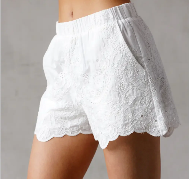 Eyelet Floral Shorts