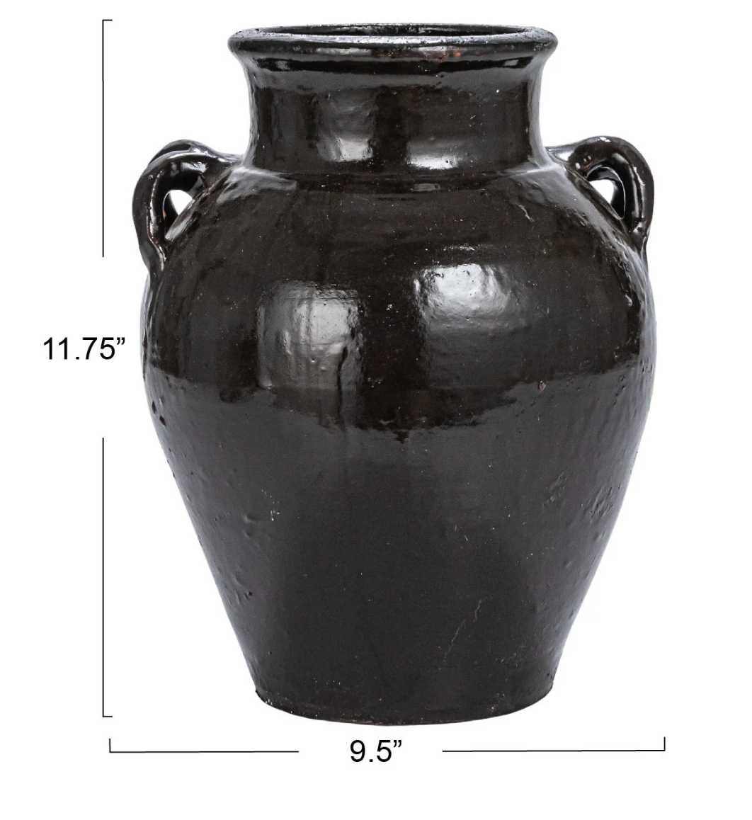 Glazed Two Handle Pot