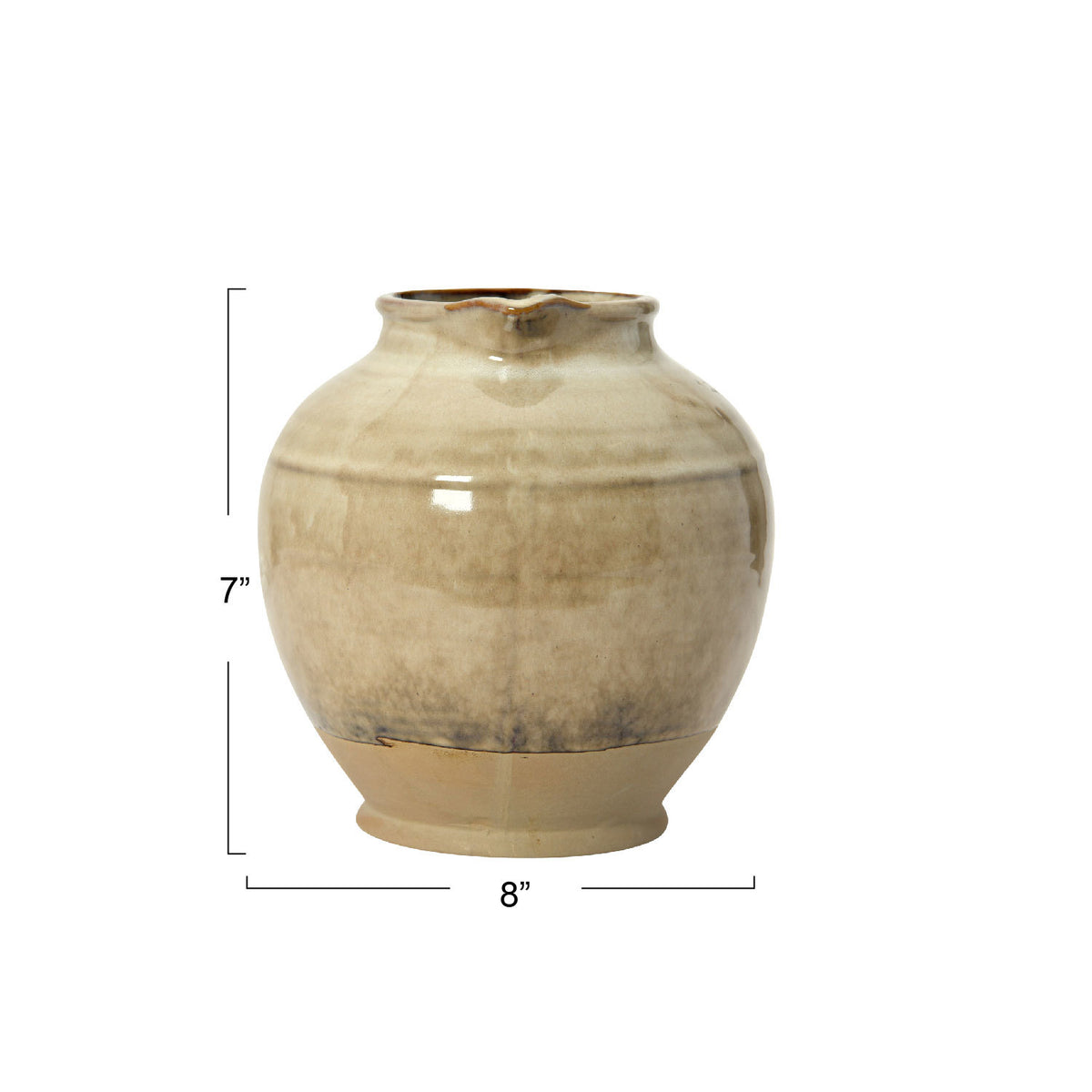 Reactive Glazed Stoneware Pitcher