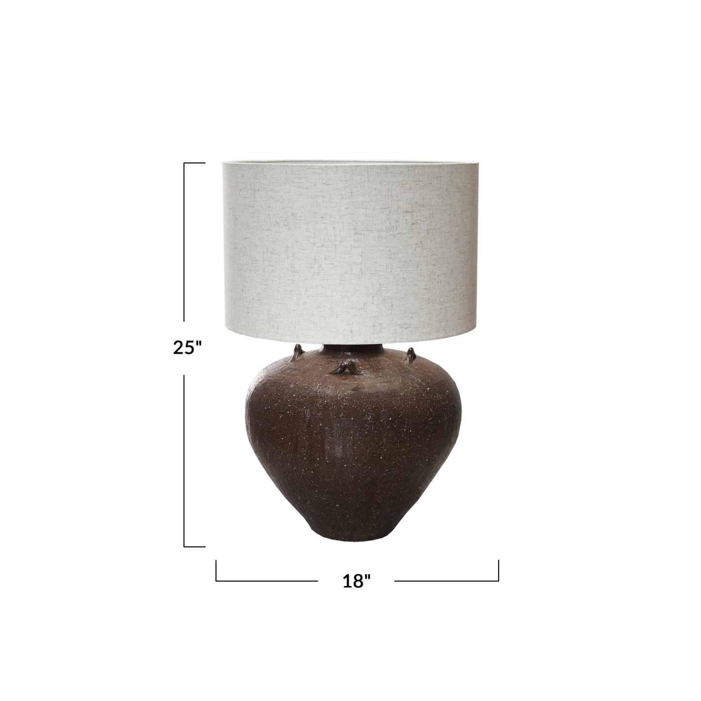 Brown Glazed Pot Lamp