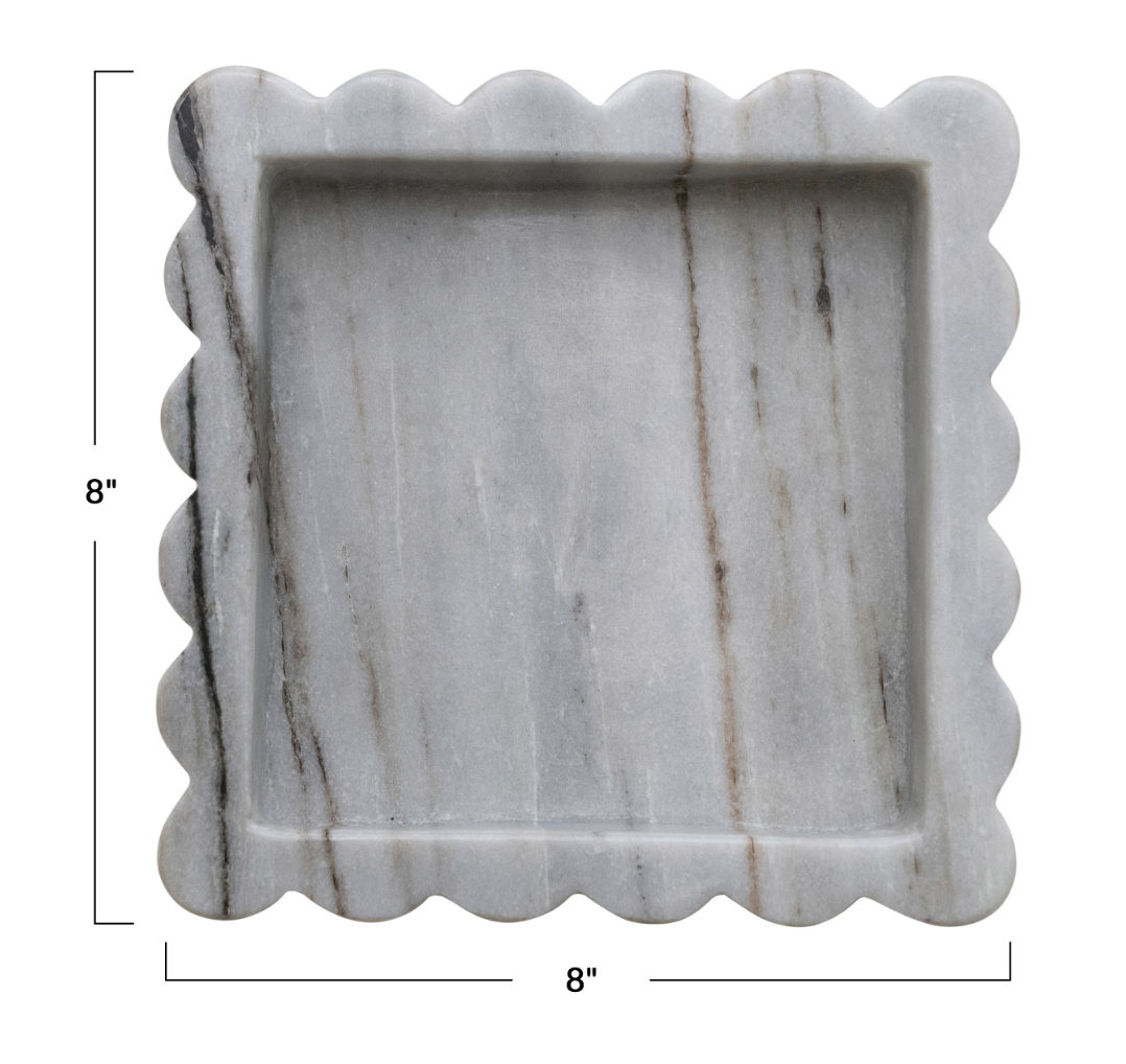 Marble Scalloped Tray