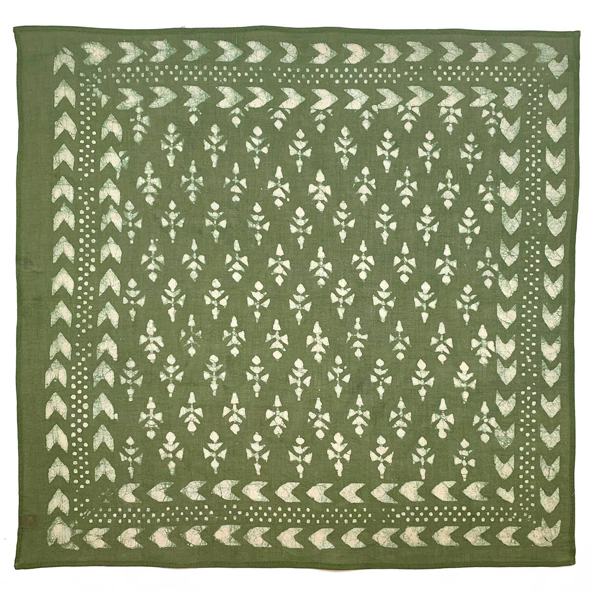 Green Block Printed Bandana