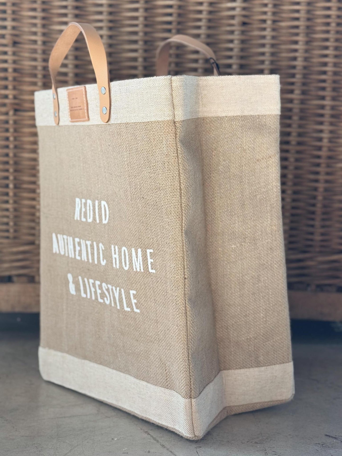 Redid Burlap Market Bag