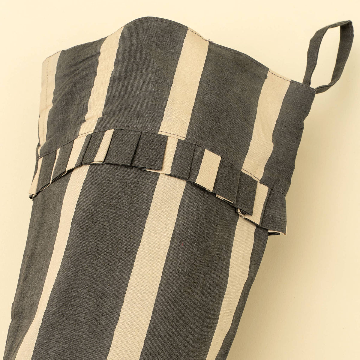 Block Print Stripe Stocking | Charcoal