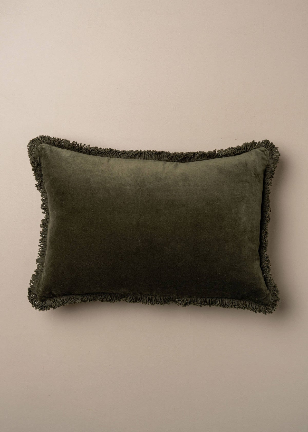 Velvet Lumbar Pillow | Dark Olive