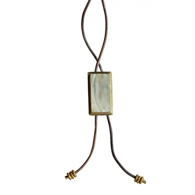 Leather + Pearl Bolo