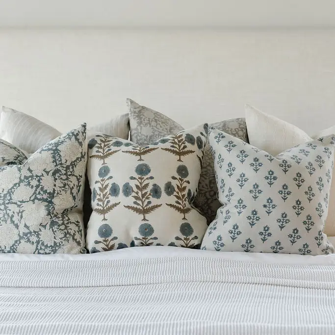 Indigo Thistle Pillow 22"