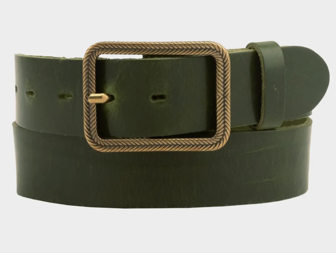 Belt - Green, Gold Buckle