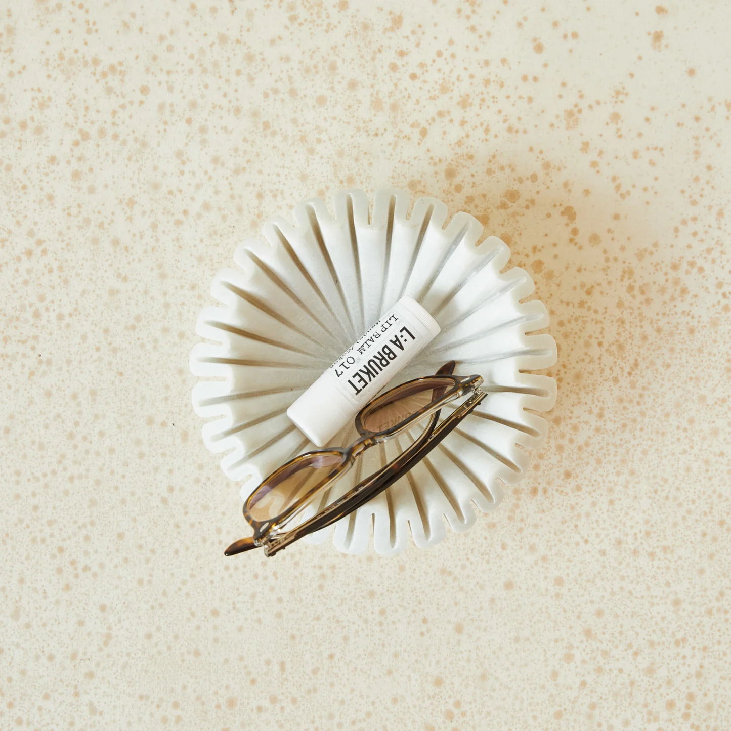 Small Marble Fluted Dish