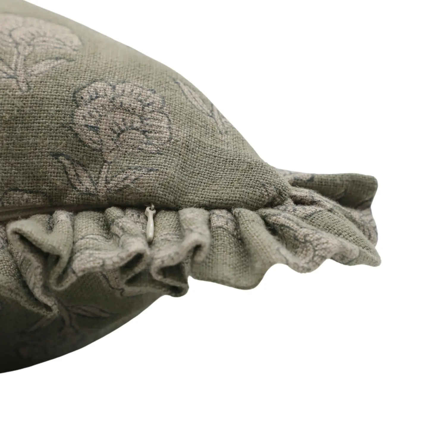 Sage Blossom Ruffle Pillow - 18"