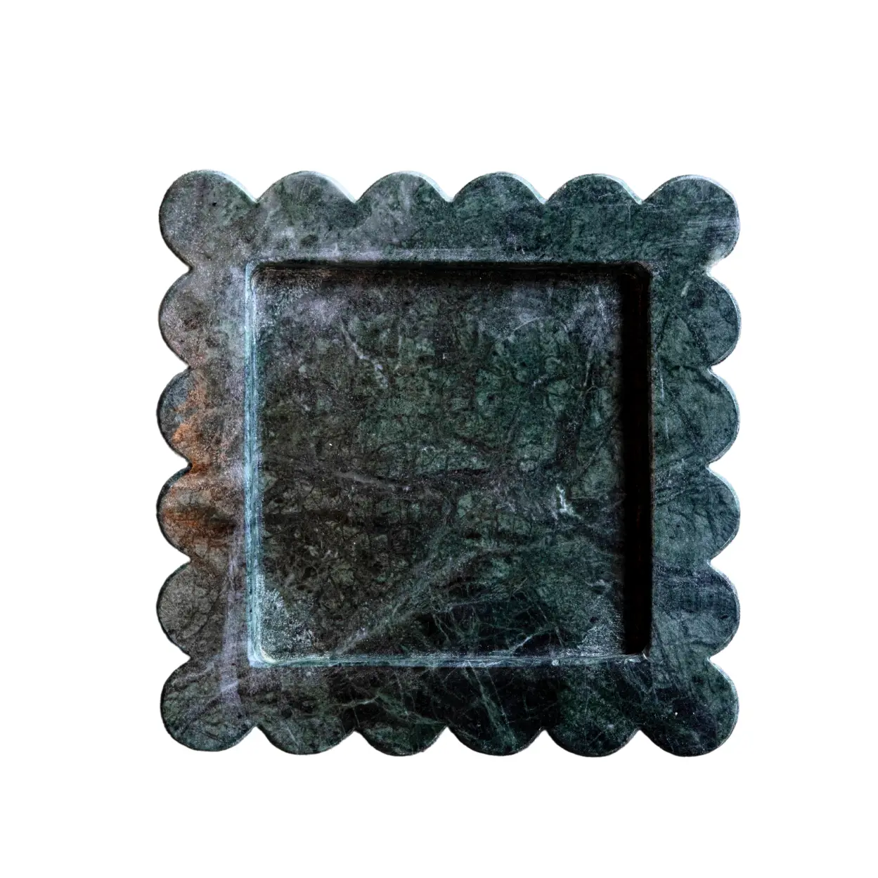 Green Scalloped Marble Tray