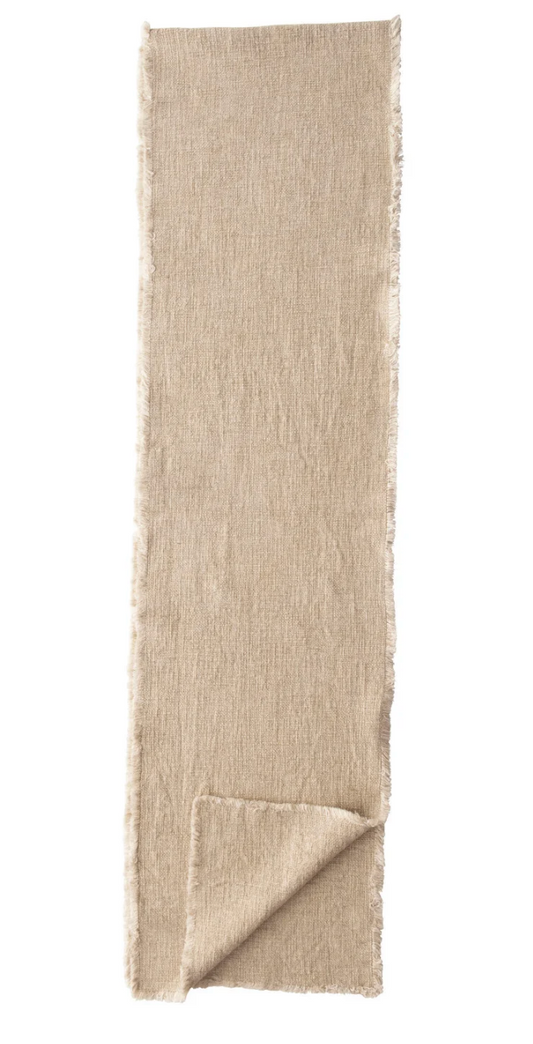 Linen Frayed Table Runner