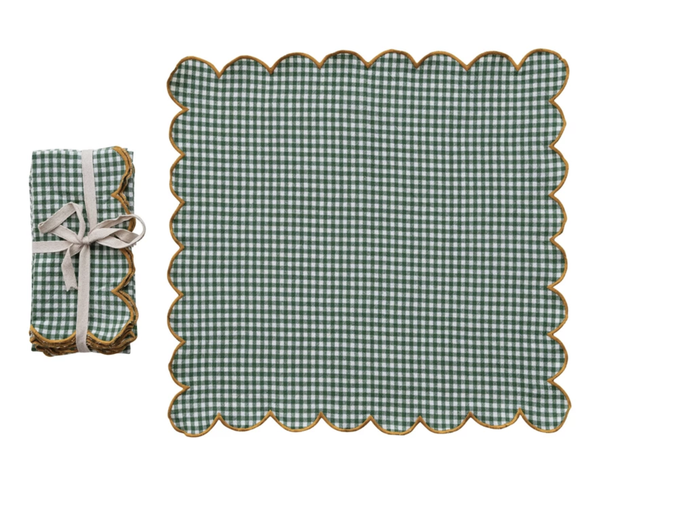 Green Scalloped Napkin