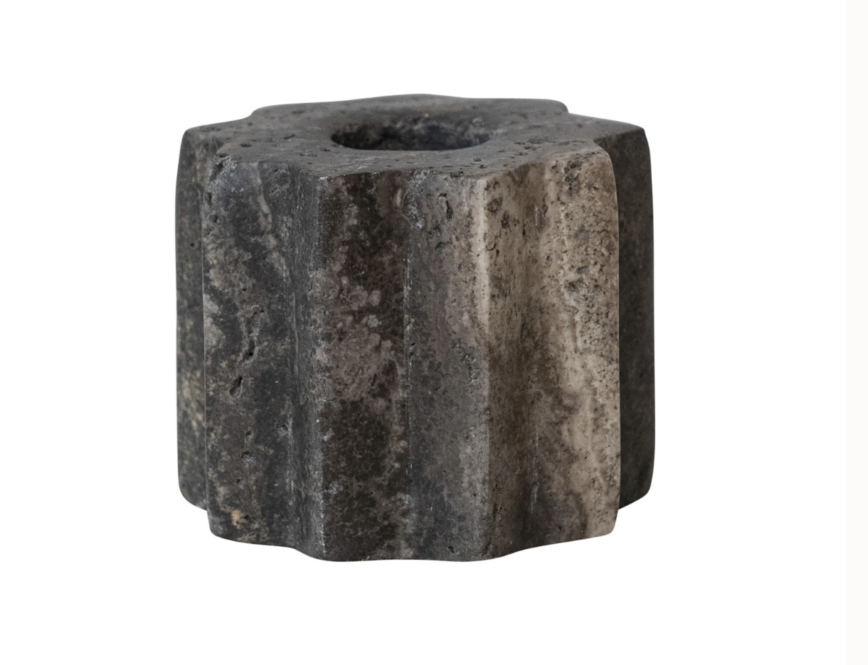 Travertine Taper Holder